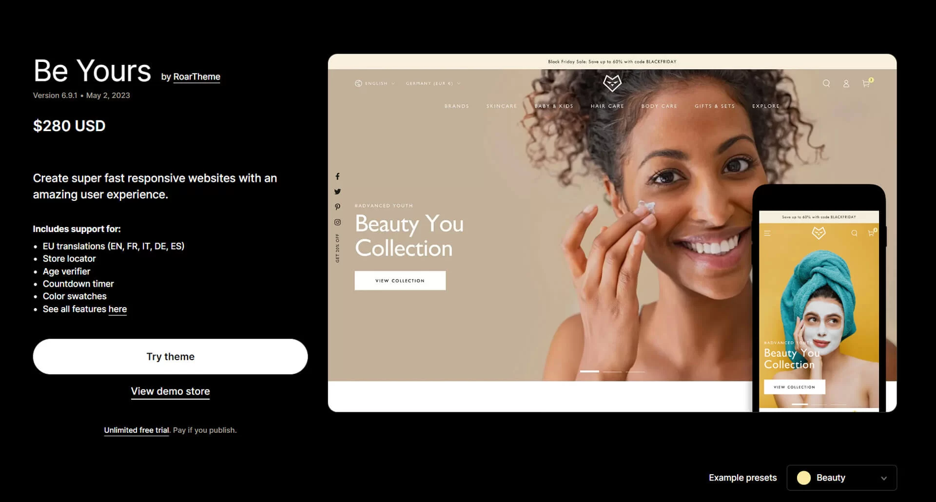 be yours medium Theme