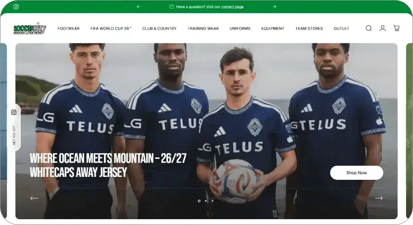 Soccer City Shopify migration project